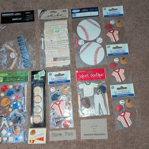 NEW Lot 19 Baseball Player Bat Scrapbook Dimensional Sticker Embellishment Game - Picture 3 of 3